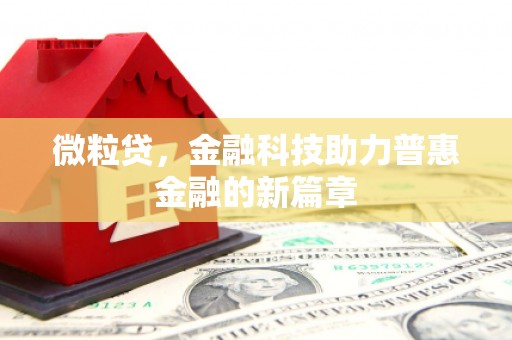 冬山微粒贷，金融科技助力普惠金融的新篇章