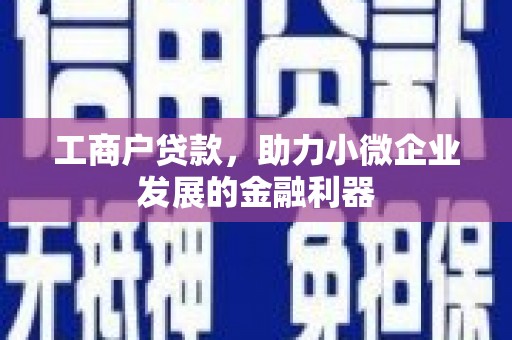 冬山工商户贷款，助力小微企业发展的金融利器