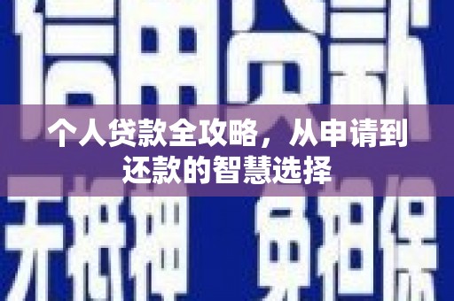 冬山个人贷款全攻略，从申请到还款的智慧选择