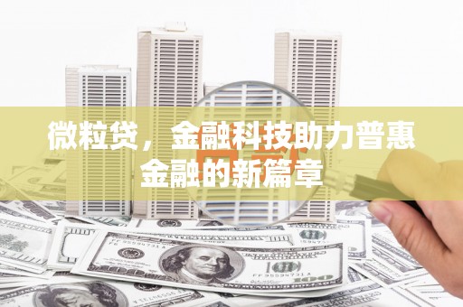 冬山微粒贷，金融科技助力普惠金融的新篇章
