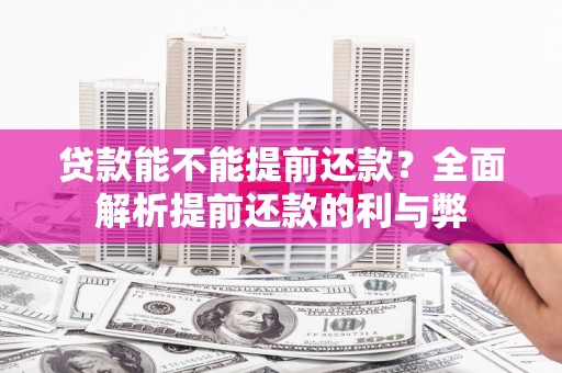 冬山贷款能不能提前还款？全面解析提前还款的利与弊