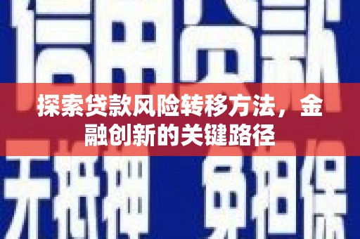 冬山探索贷款风险转移方法，金融创新的关键路径