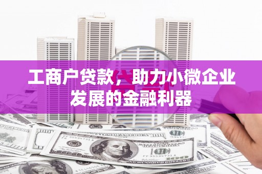 冬山工商户贷款，助力小微企业发展的金融利器