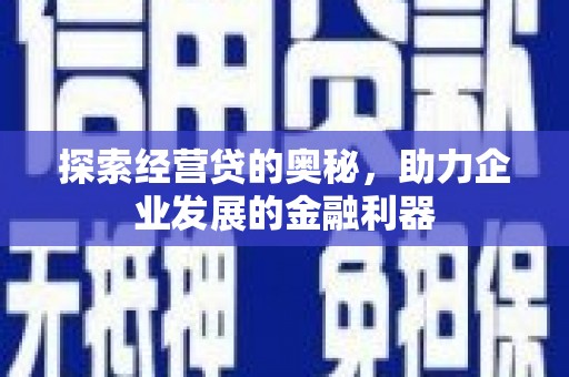 冬山探索经营贷的奥秘，助力企业发展的金融利器