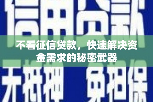 冬山不看征信贷款，快速解决资金需求的秘密武器