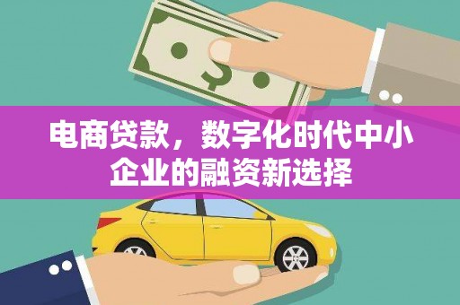 冬山电商贷款，数字化时代中小企业的融资新选择