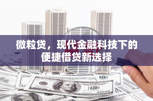 冬山微粒贷，现代金融科技下的便捷借贷新选择