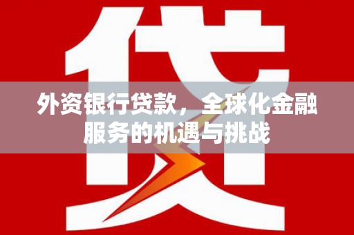 冬山外资银行贷款，全球化金融服务的机遇与挑战