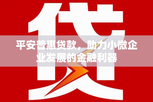 冬山平安普惠贷款，助力小微企业发展的金融利器