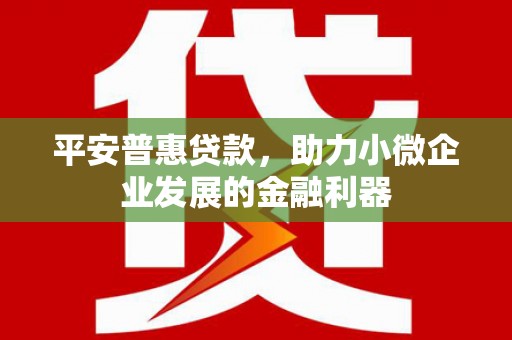冬山平安普惠贷款，助力小微企业发展的金融利器