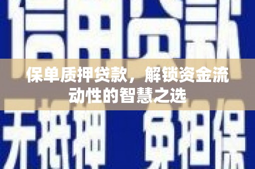 冬山保单质押贷款，解锁资金流动性的智慧之选