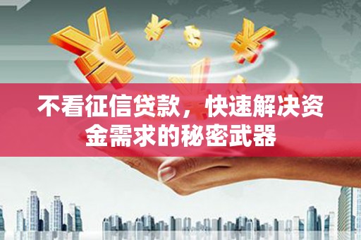 冬山不看征信贷款，快速解决资金需求的秘密武器