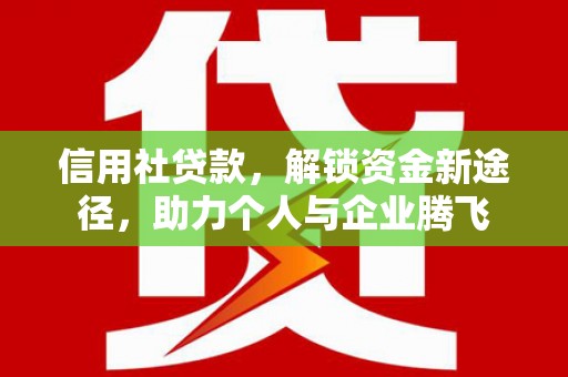 冬山信用社贷款，解锁资金新途径，助力个人与企业腾飞