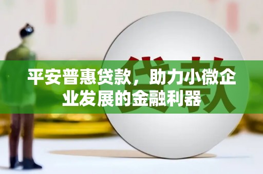 冬山平安普惠贷款，助力小微企业发展的金融利器
