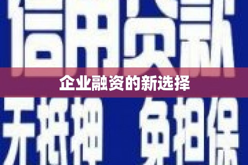 冬山企业融资的新选择